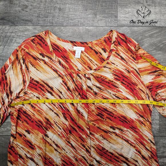 Chico's Scoop Neck 3/4 Sleeve Top Size 3 (L) Size 3 (L) - Picture 3 of 5